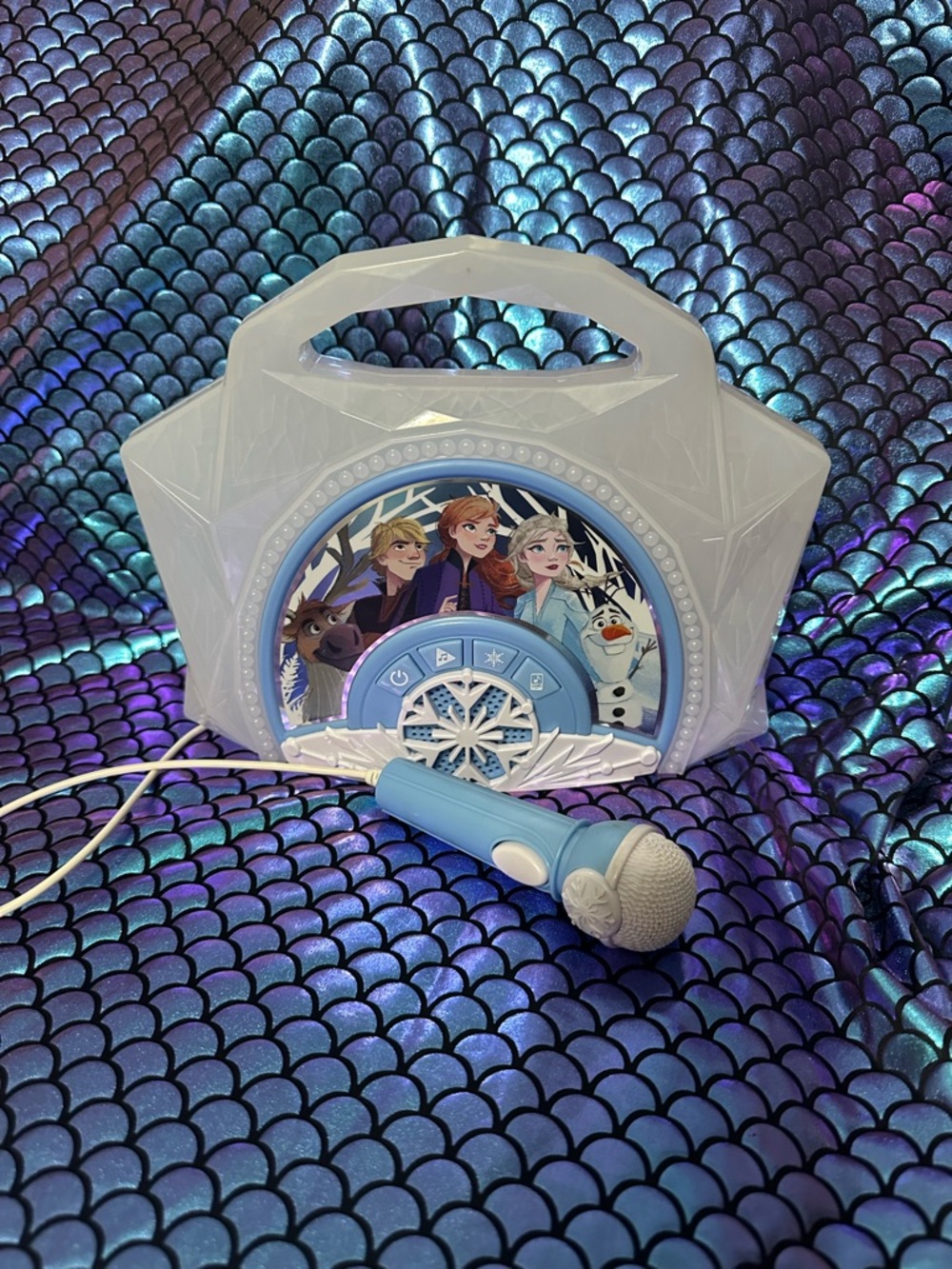 Disney Frozen Portable Karaoke Player with Light Blue Microphone